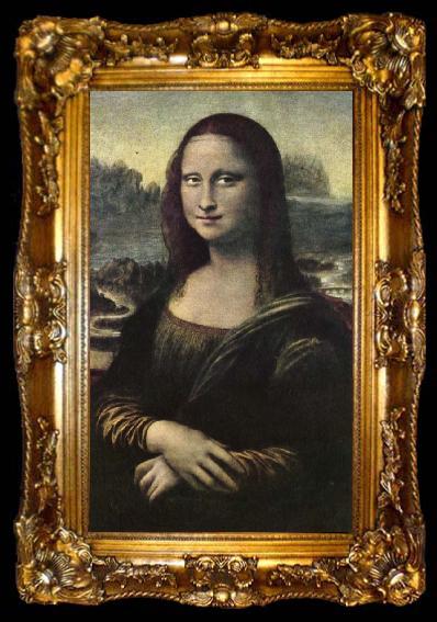 framed  unknow artist Monaco Lisa am failing Lionardo da Vincis most depend malning, ta009-2
